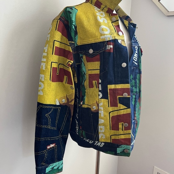 Levi's Trucker Jacket 150th Anniversary Banner Print
Pockets Mens L Denim NEW - Picture 3 of 12